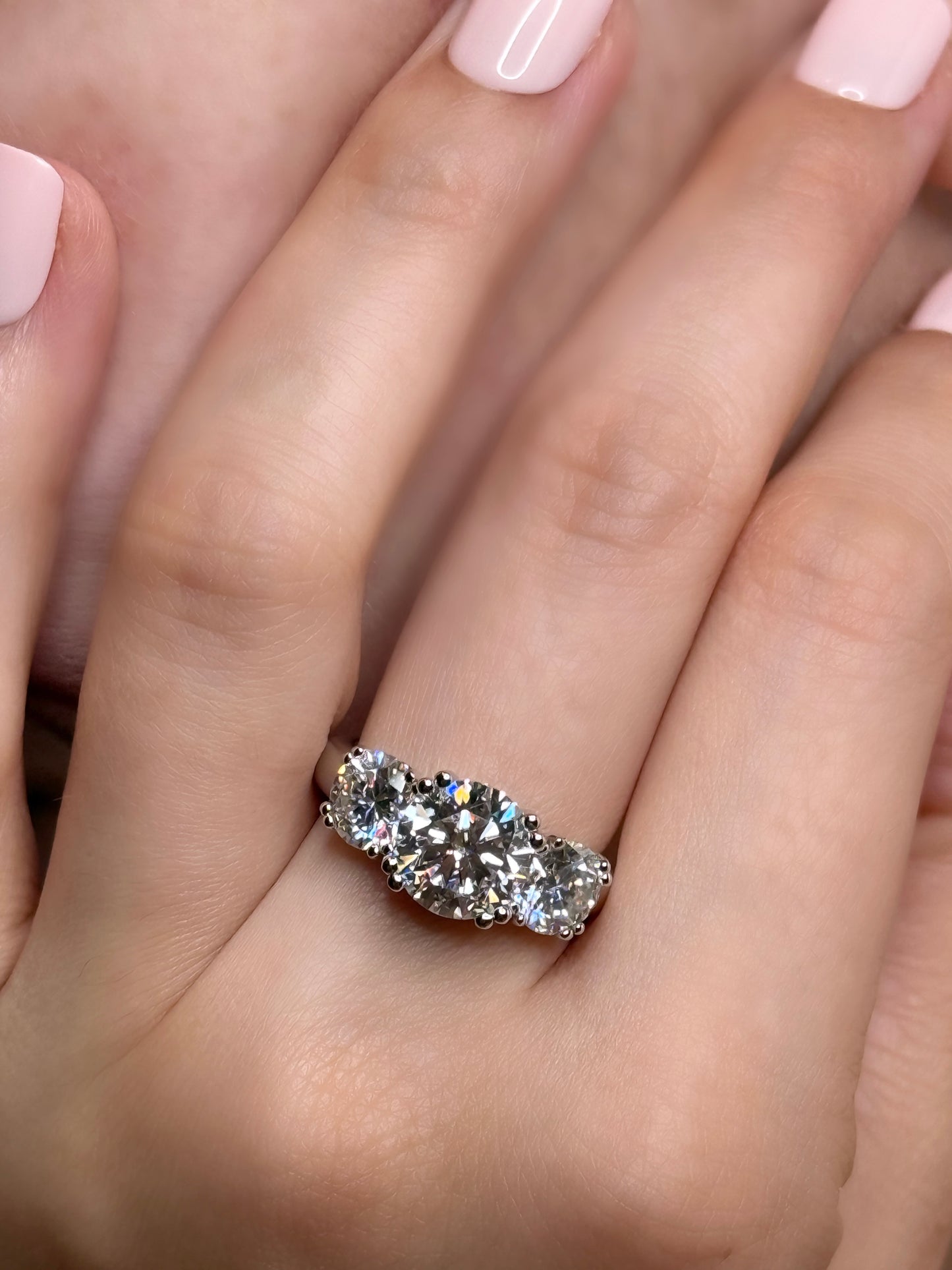 Three-Stone Moissanite Ring