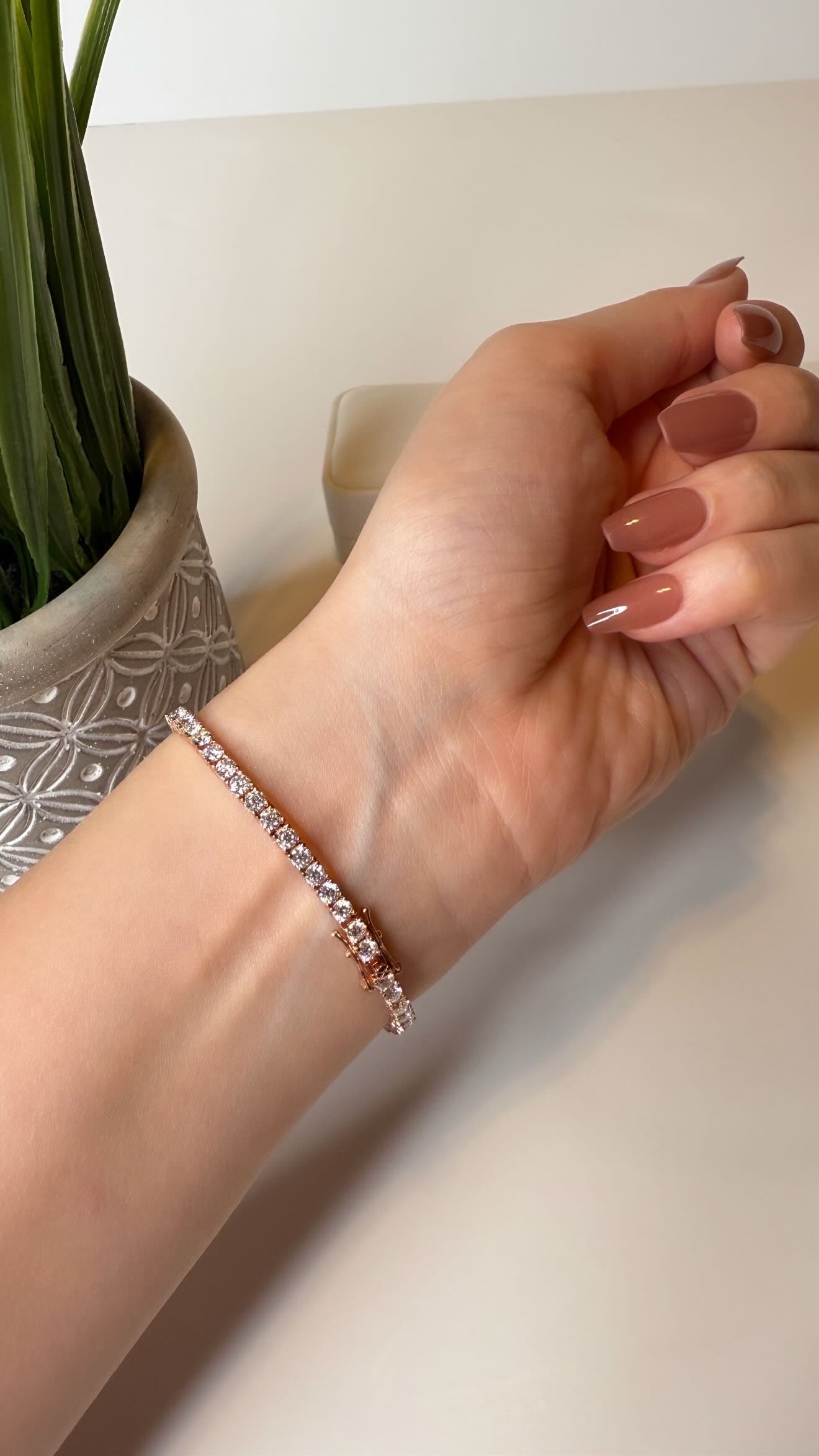 Rose gold tennis bracelet