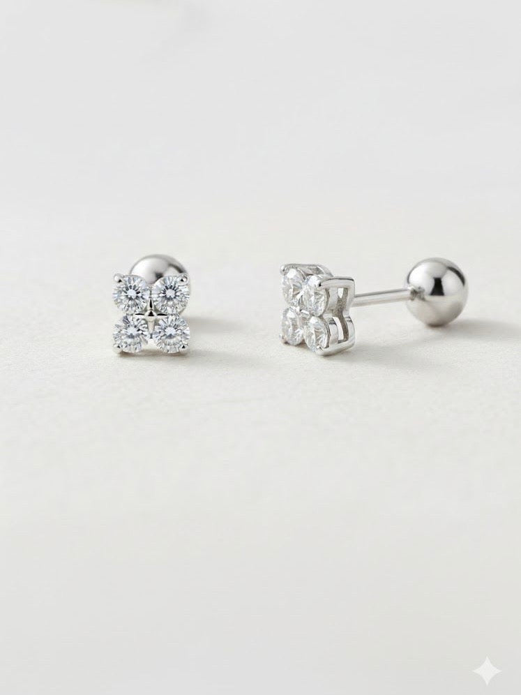 Four-Stone Stud Earrings