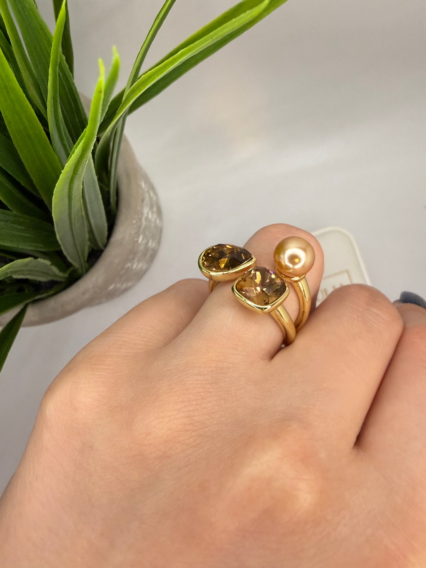 Champagne pearl ring