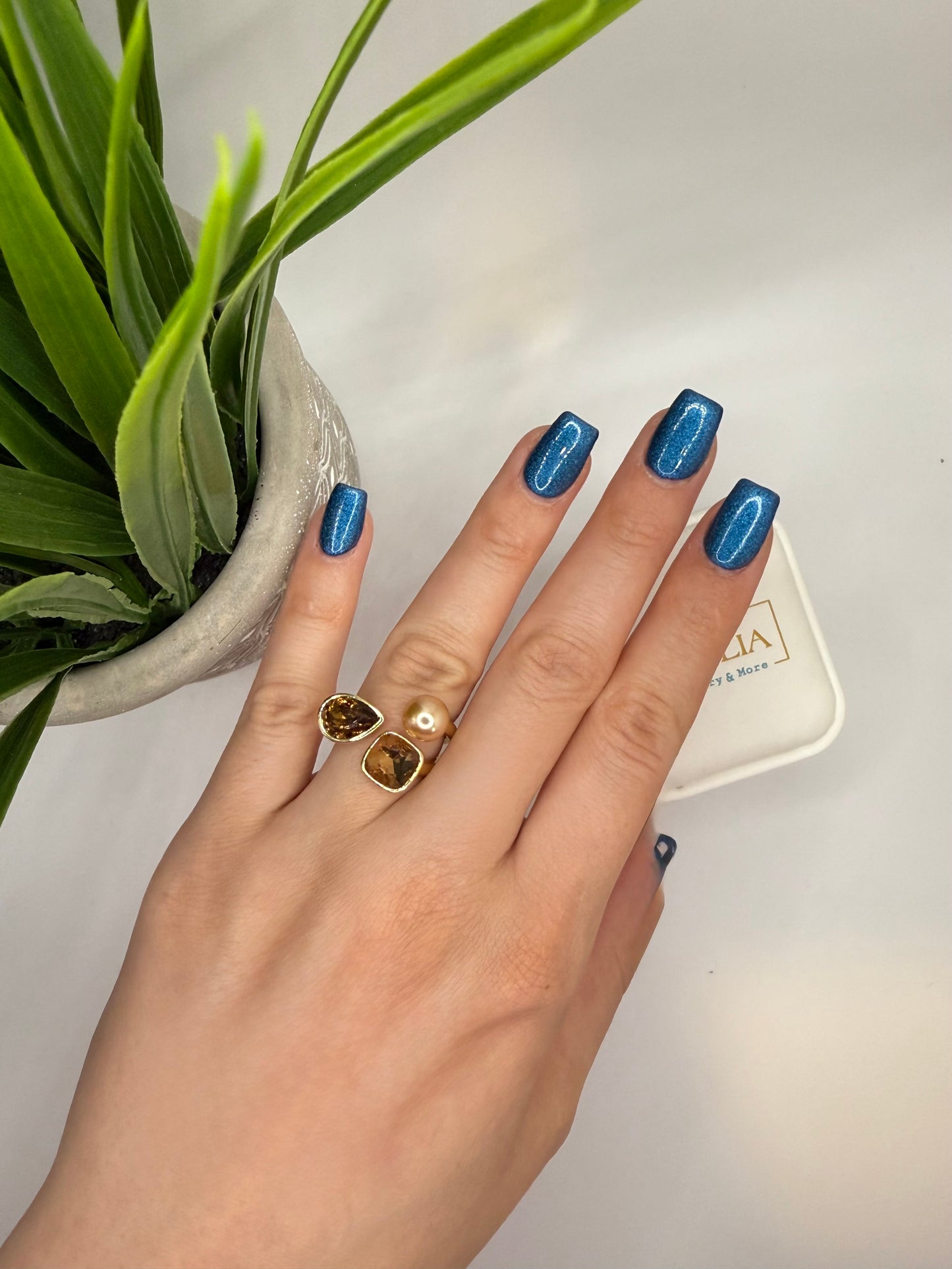 Champagne pearl ring