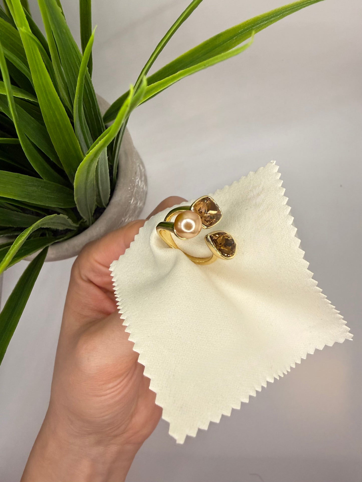 Champagne pearl ring